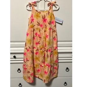 Cat & Jack  NWT Girls Sleeveless Maxi Dress Light Peach Floral Size XS 4/5